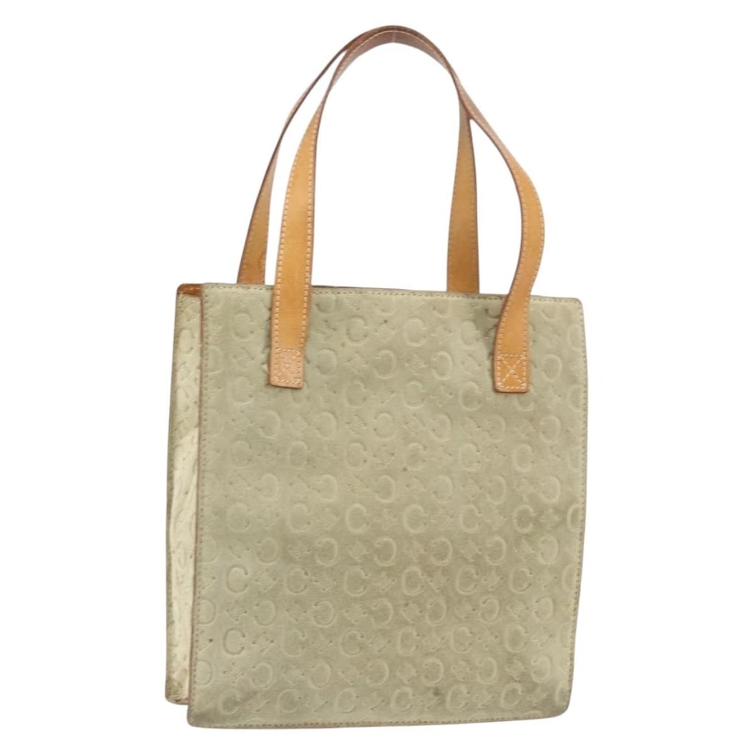 CELINE C Macadam Suede Hand Bag Beige Silver Auth Italy: CELINE C Macadam Suede Hand Bag Beige Silver Auth Italy This authentic CELINE C Macadam Canvas Hand Bag showcases a stylish blend of beige suede and silver accents, making it a sophisticated addition 