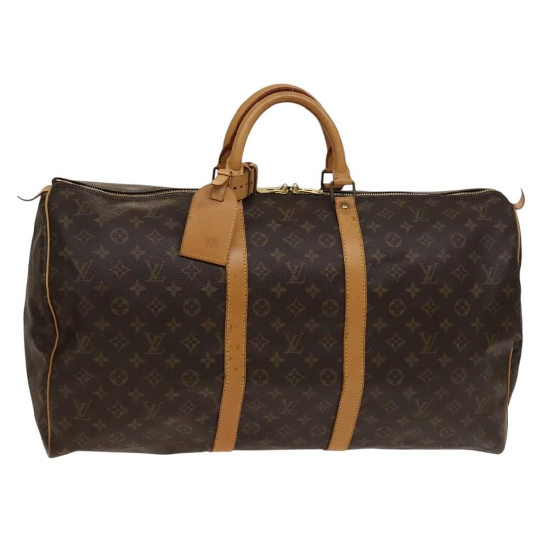 Louis Vuitton M41424 Keepall 55 Monogram Canvas Boston Bag: Louis Vuitton M41424 Keepall 55 Monogram Canvas Boston Bag Louis Vuitton Keepall 55 Boston Bag in Monogram Canvas, made in France. It features the classic Monogram color and includes a name tag and po