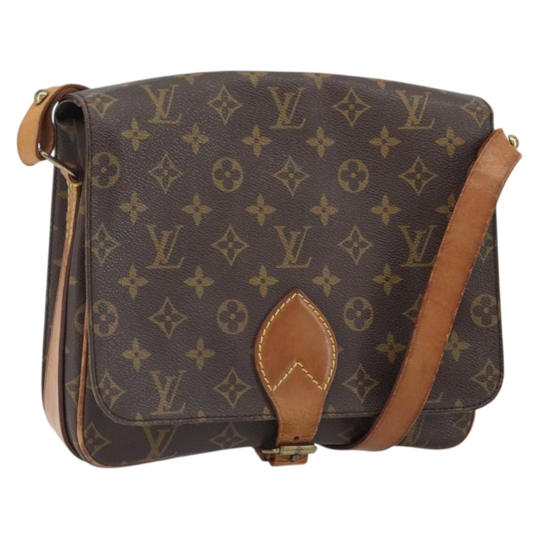 Louis Vuitton Cartouchiere GM Monogram Canvas Shoulder Bag M51252 France: Louis Vuitton Cartouchiere GM Monogram Canvas Shoulder Bag M51252 France This Louis Vuitton Monogram Cartouchiere GM is a women's shoulder bag crafted from signature Monogram canvas. The bag features 