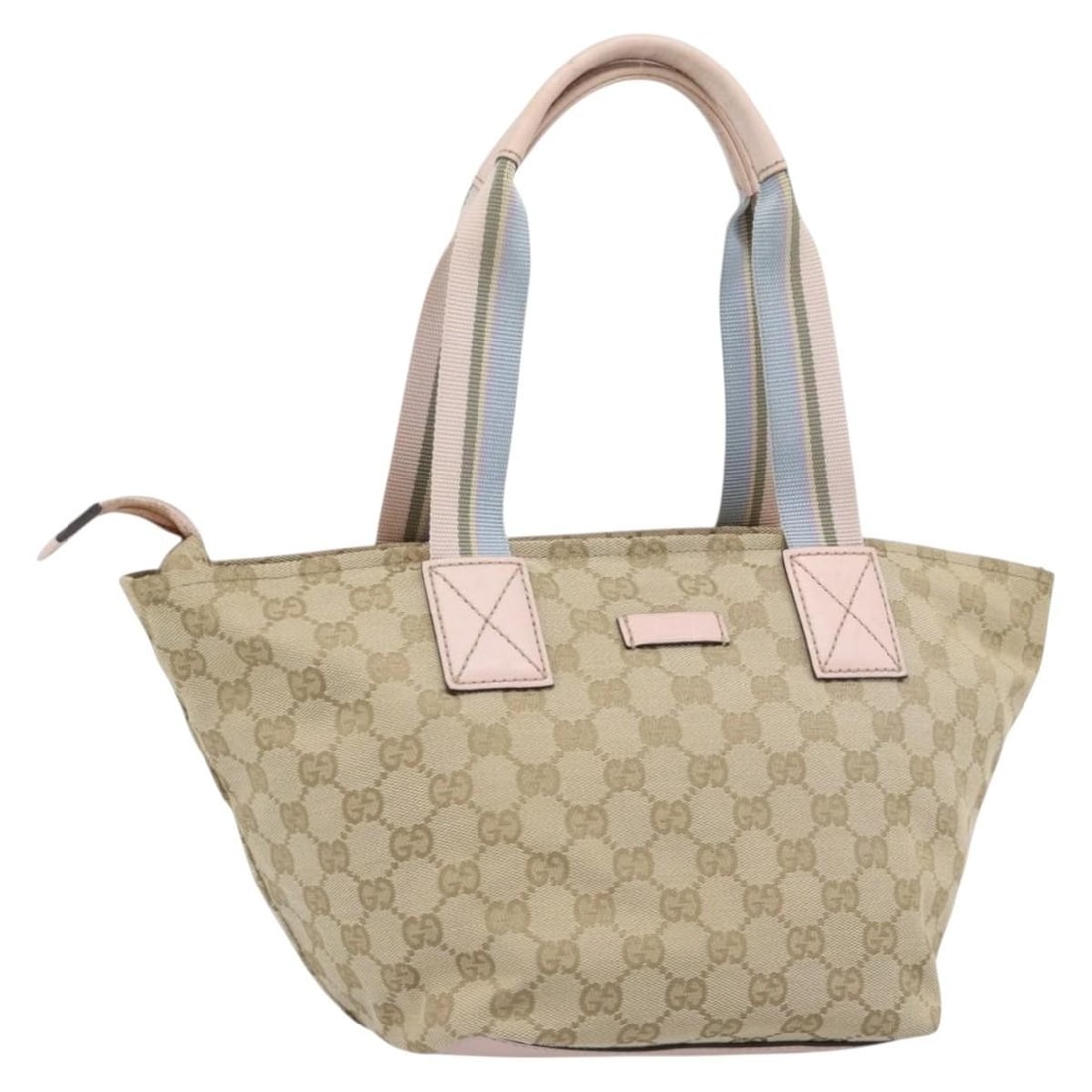 Gucci 131228 GG Canvas Handbag Beige Gold Womens: Gucci 131228 GG Canvas Handbag Beige Gold Womens A Gucci hand bag in GG Canvas with a beige and gold color scheme, made in Italy. The bag is a women's style and comes in the listed dimensions with an 