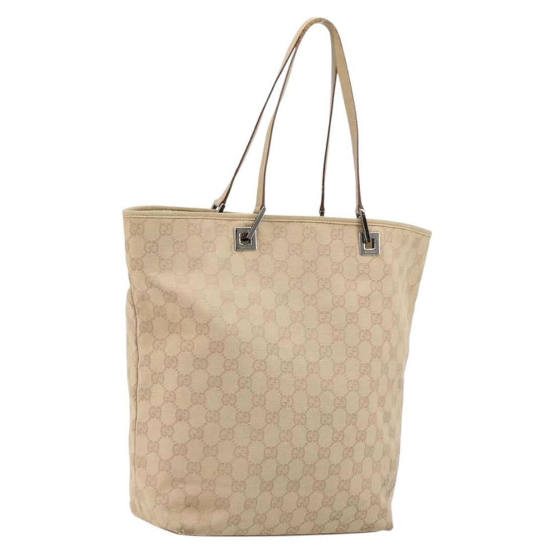 Gucci Pink Silver GG Canvas Tote 31243 Women Italy: Gucci Pink Silver GG Canvas Tote 31243 Women Italy This GUCCI GG Canvas Tote Bag features a pink and silver design crafted from GG Canvas material. Made in Italy, this women's tote bag offers a spacio