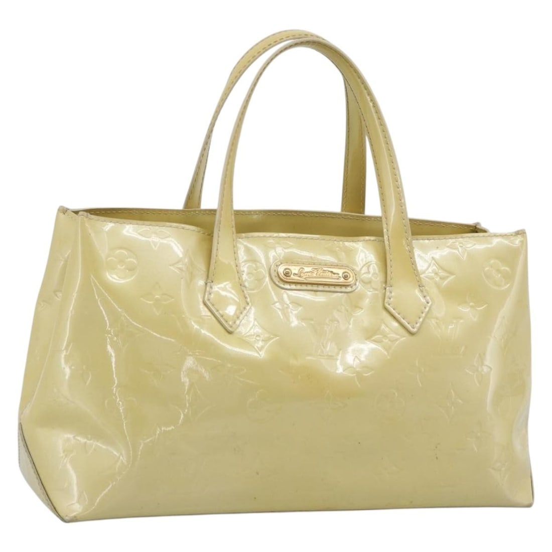 Louis Vuitton Wilshire PM Monogram Vernis Patent Leather Handbag M91452: Louis Vuitton Wilshire PM Monogram Vernis Patent Leather Handbag M91452 Louis Vuitton Monogram Vernis Wilshire PM handbag in Broncorail, made in France. It is crafted from patent leather and identifie