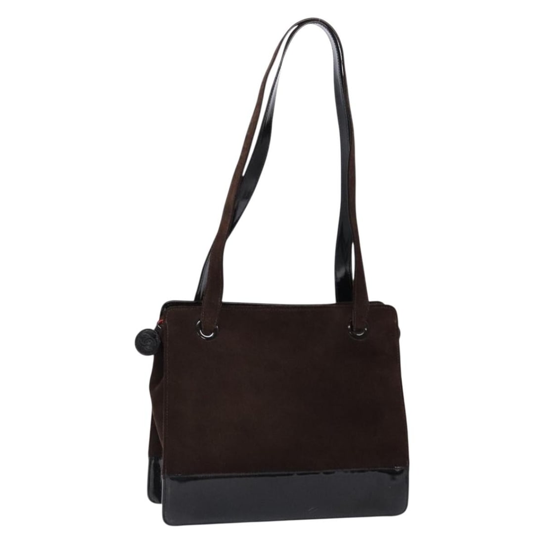 Brown Suede Tote Bag CHANEL CC Made in France: Brown Suede Tote Bag CHANEL CC Made in France Brown suede tote bag made in France. The bag has a structured size of approximately 30 cm wide, 25 cm high, and 10 cm deep, with a handle drop of approxim