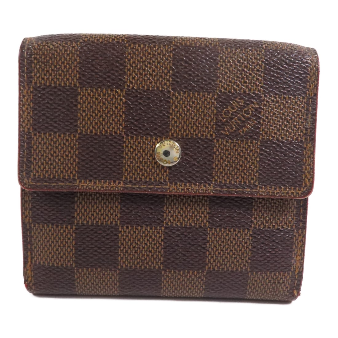 Louis Vuitton N61652 Porte Monnaie Viennois bi-fold wallet Damier Ebene brown: Louis Vuitton N61652 Porte Monnaie Viennois bi-fold wallet Damier Ebene brown Louis Vuitton Porte Monnaie Viennois short bi-fold wallet in Damier Ebene brown, model N61652. It is made from PVC coated 