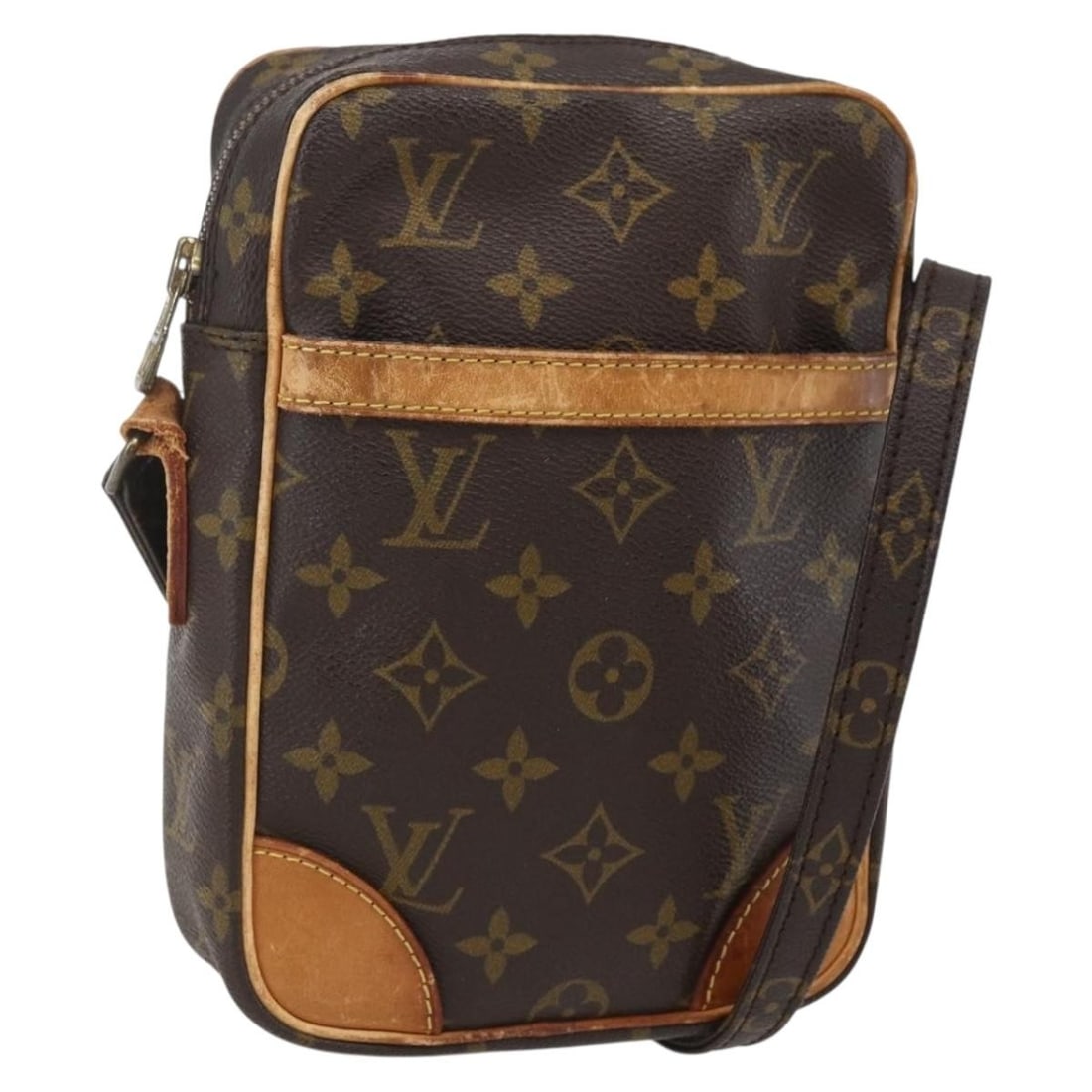 Louis Vuitton Danube Monogram Canvas Shoulder Bag M45266 France: Louis Vuitton Danube Monogram Canvas Shoulder Bag M45266 France This Louis Vuitton Monogram Danube Shoulder Bag features the classic Monogram Canvas exterior and is designed for women. The bag is craf
