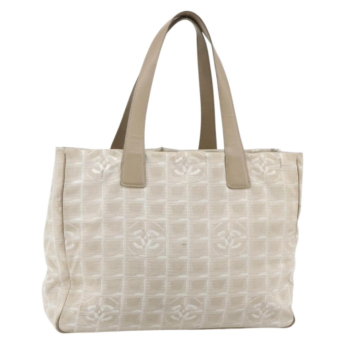 Chanel New Travel Line Pink Nylon Tote Bag Gold CC: Chanel New Travel Line Pink Nylon Tote Bag Gold CC Pink and gold CHANEL New Travel Line tote bag in nylon, made in Italy. The bag measures approximately 34 cm wide, 25 cm high, and 15 cm deep, with a 