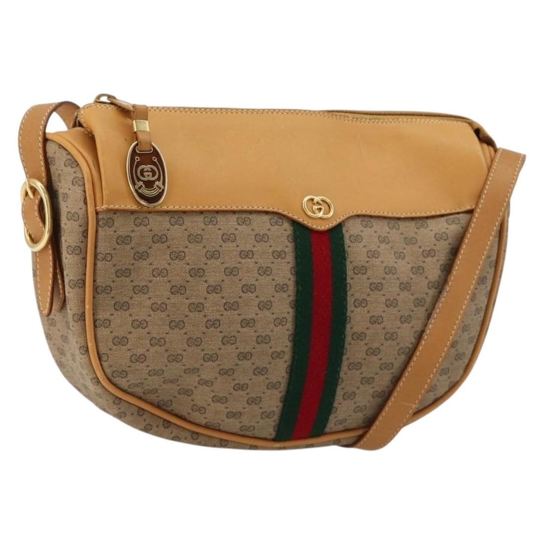 GUCCI Sherry Line Beige Gold PVC Shoulder Bag Micro GG Supreme (1 of 18)