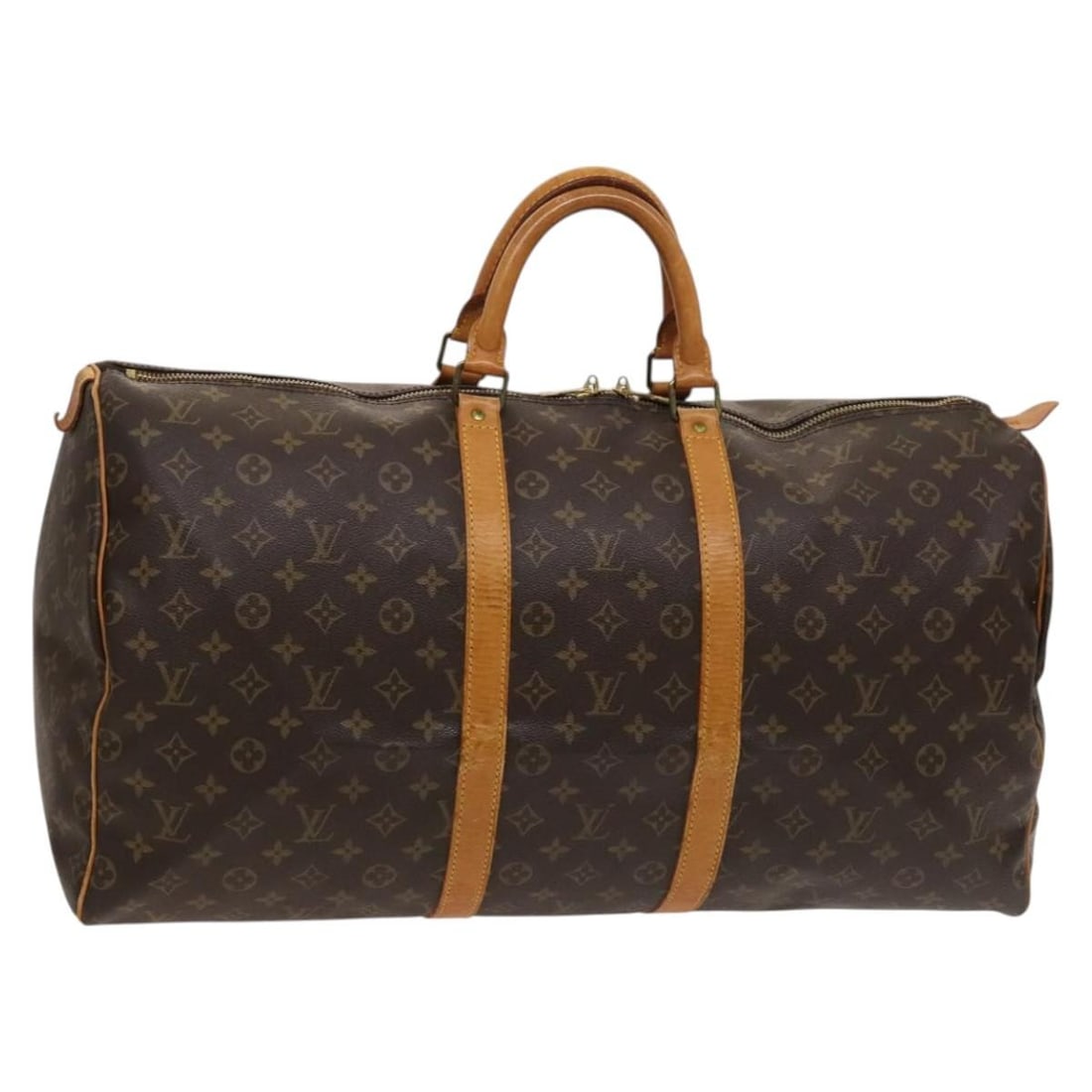 Louis Vuitton Keepall 55 Monogram Canvas Boston Bag M41424 France: Louis Vuitton Keepall 55 Monogram Canvas Boston Bag M41424 France Louis Vuitton Keepall 55 Boston Bag in Monogram Canvas, made in France. The bag features the classic Monogram color and style, with pr