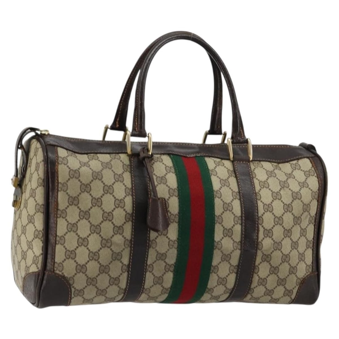 Gucci Sherry Line GG Supreme Beige Gold Handbag: Gucci Sherry Line GG Supreme Beige Gold Handbag This GUCCI GG Supreme Web Sherry Line handbag is crafted from beige and gold PVC leather with GG canvas accents. Designed for women, it features dual to