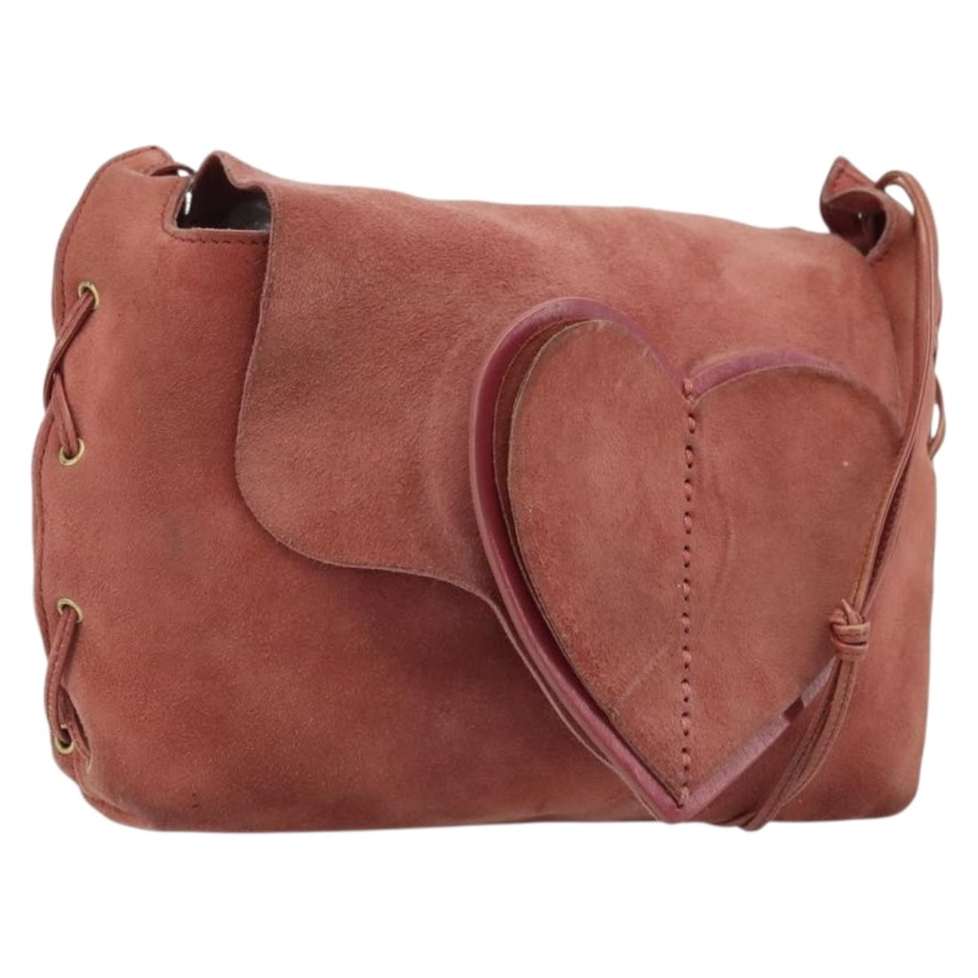 Gucci 95107 Pink Suede Gold Shoulder Bag for Women: Gucci 95107 Pink Suede Gold Shoulder Bag for Women This GUCCI shoulder bag features a suede exterior in pink and gold tones, designed specifically for women. The bag shows significant wear, including 