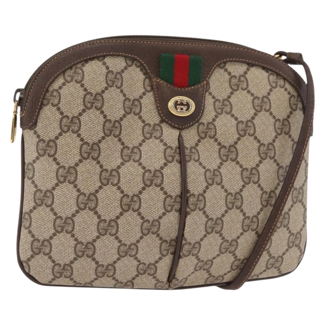 Gucci 904 02 047 GG Canvas Shoulder Bag Beige Gold: Gucci 904 02 047 GG Canvas Shoulder Bag Beige Gold Authentic Gucci GG Supreme Web Sherry Line shoulder bag in beige and gold GG canvas. This women's bag is made in Italy and features the 904 02 047 pr