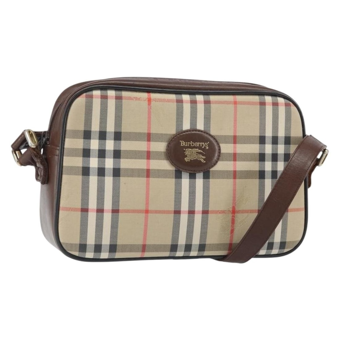 Burberrys Beige Canvas Nova Check Women's Shoulder Bag Italy: Burberrys Beige Canvas Nova Check Women's Shoulder Bag Italy This Burberrys shoulder bag features the iconic Nova Check pattern in beige and gold canvas. Designed for women, the bag offers a practical