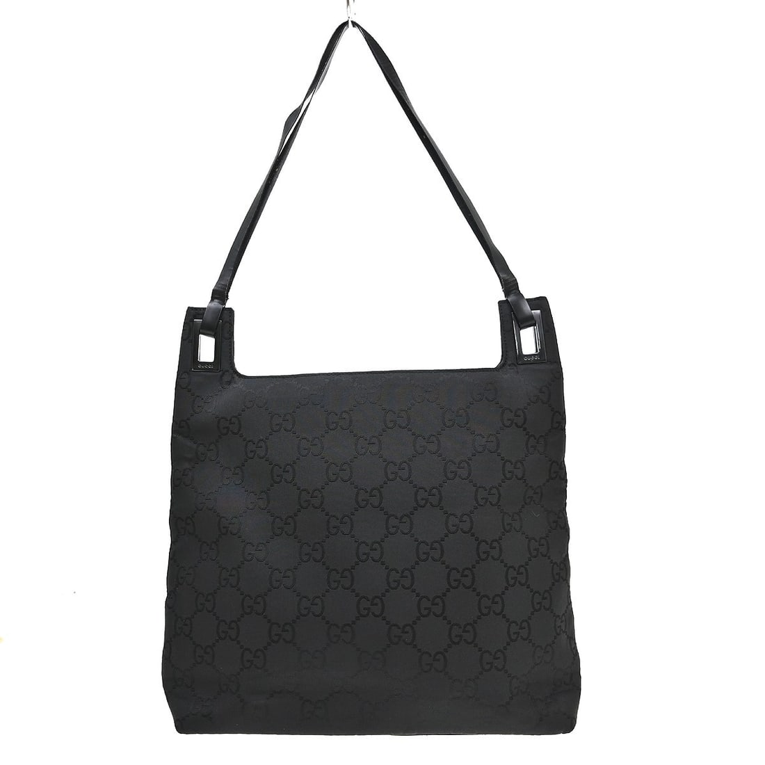 Gucci GG Medium Black Shoulder Bag Canvas Leather 001.3102 002855: Gucci GG Medium Black Shoulder Bag Canvas Leather 001.3102 002855 Vintage Gucci shoulder bag in black GG canvas with leather trim and a zip closure. This medium bag features an interior zipper pocket 