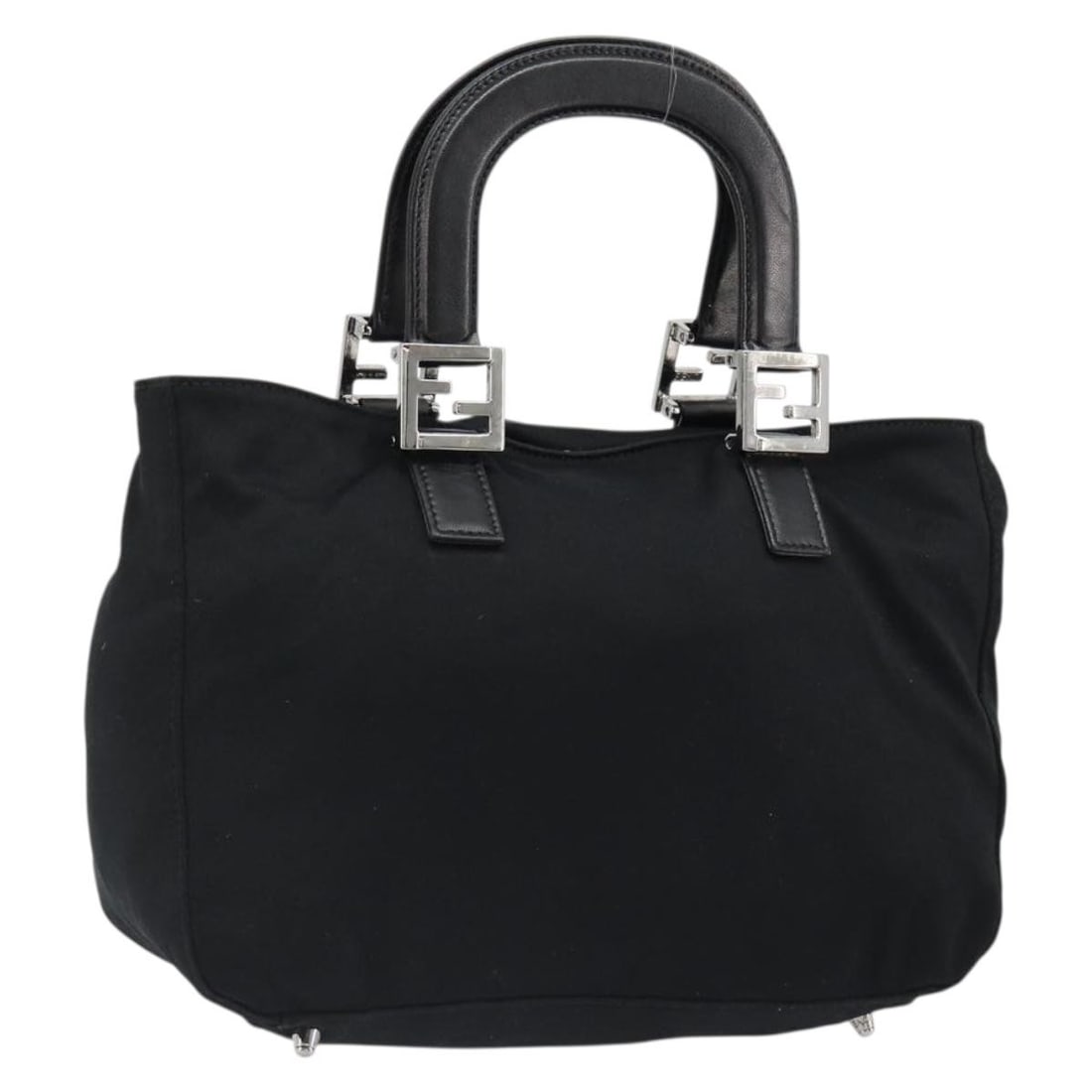 FENDI Black Silver Cotton Jersey Handbag Made in Italy: FENDI Black Silver Cotton Jersey Handbag Made in Italy Fendi women's handbag in black and silver cotton jersey. Made in Italy, this heavily used bag includes only the item shown in the photo and does 