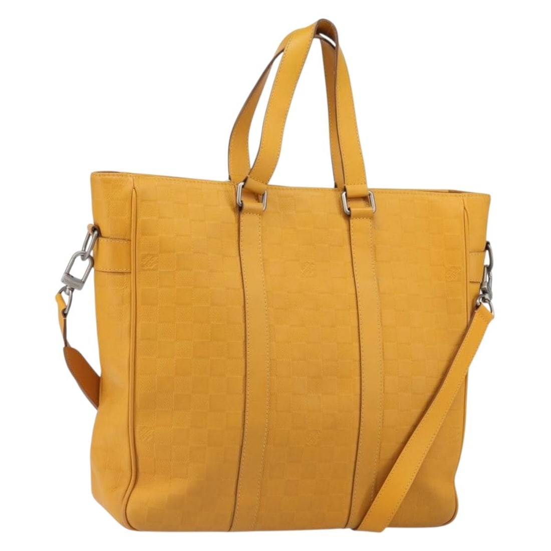 Louis Vuitton Damier Infini Neo Tadao Yellow Shoulder Bag with Strap N41228: Louis Vuitton Damier Infini Neo Tadao Yellow Shoulder Bag with Strap N41228 This Louis Vuitton Damier Infini Neo Tadao 2-way shoulder bag features yellow Damier Infini leather and comes with a shoulde