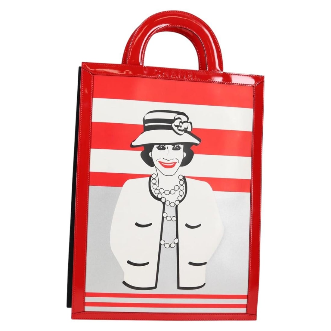 CHANEL Mademoiselle Choco Bar Red Leather Tote Bag: CHANEL Mademoiselle Choco Bar Red Leather Tote Bag This CHANEL Mademoiselle Choco Bar line tote bag is crafted in red leather and made in France. It features a structured tote silhouette with a handle