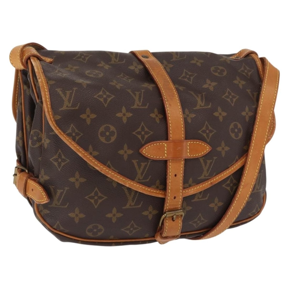 Louis Vuitton M42256 Saumur 30 Monogram Canvas Shoulder Bag: Louis Vuitton M42256 Saumur 30 Monogram Canvas Shoulder Bag Louis Vuitton Saumur 30 shoulder bag in Monogram Canvas, made in France. The bag features the classic Monogram color and comes with the list