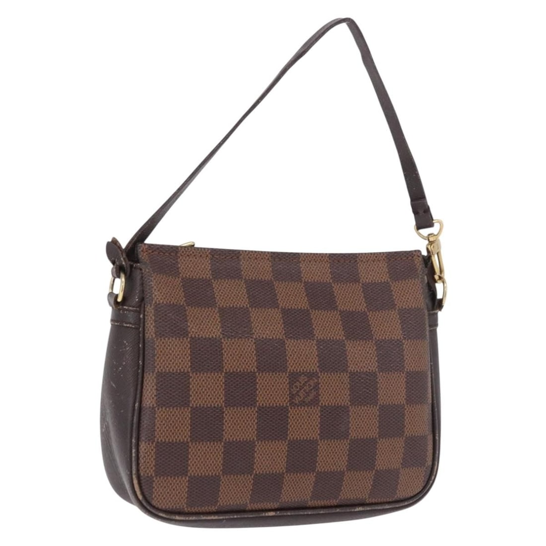 Louis Vuitton N51982 Damier Ebene Makeup Pouch for Women: Louis Vuitton N51982 Damier Ebene Makeup Pouch for Women Louis Vuitton Trousse Make Up pouch in Damier Ebene canvas. This women's pouch was made in France and is offered in heavily used condition with