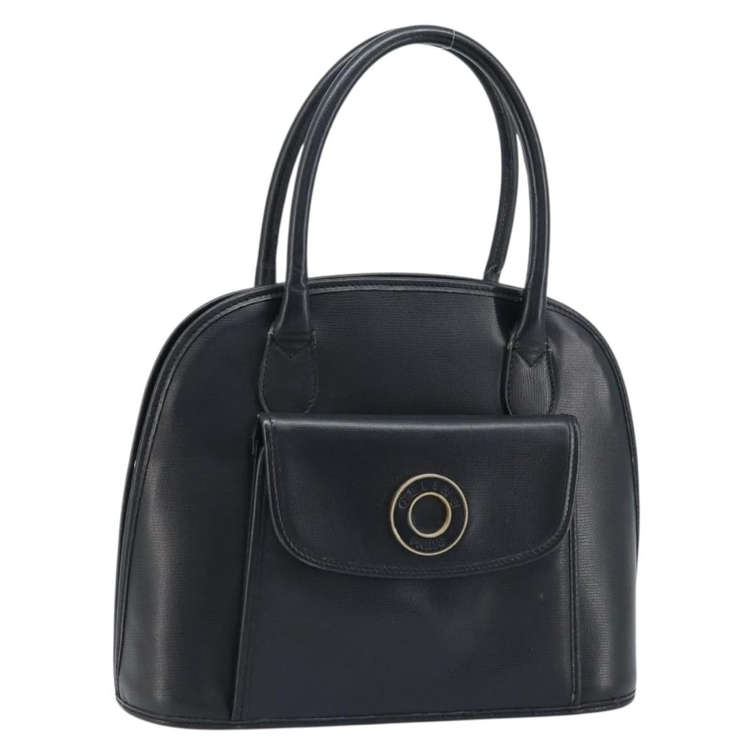 Celine Black Leather Handbag Gold Trim Italy: Celine Black Leather Handbag Gold Trim Italy This CELINE handbag is crafted from black and gold leather and features a structured silhouette. The bag is designed for women and includes a top handle wi