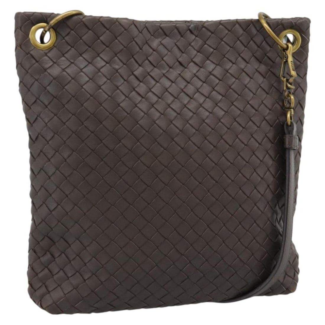 Bottega Veneta Intrecciato Leather Shoulder Bag Brown Gold 179330: Bottega Veneta Intrecciato Leather Shoulder Bag Brown Gold 179330 This is a Bottega Veneta Intrecciato shoulder bag in brown and gold, made of leather and crafted in Italy. It features a shoulder bag 