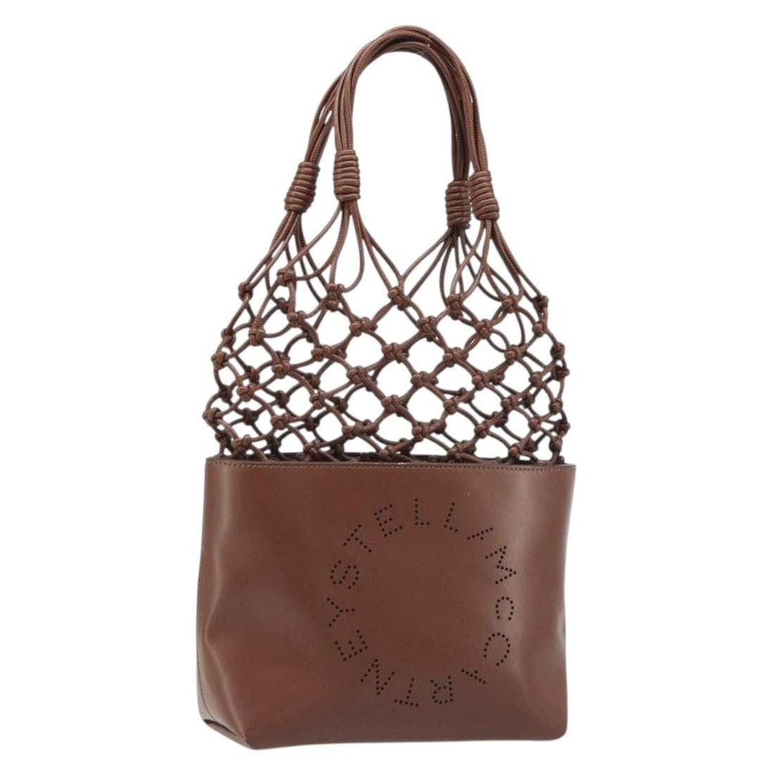Brown Leather Hand Bag Stella MacCartney Italy BA13569A: Brown Leather Hand Bag Stella MacCartney Italy BA13569A Brown leather hand bag by Stella MacCartney, made in Italy. The item measures approximately W22 cm x H18 cm x D10 cm, with a handle drop of appr