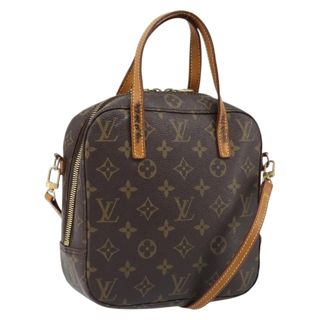 Louis Vuitton M47500 Spontini Monogram Canvas Handbag with Shoulder Strap: Louis Vuitton M47500 Spontini Monogram Canvas Handbag with Shoulder Strap Louis Vuitton Monogram Spontini Hand Bag in Monogram Canvas, made in France. This women's hand bag comes with a shoulder strap