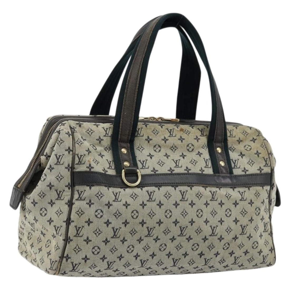 Louis Vuitton M92211 Josephine GM Blue Monogram Mini Canvas Handbag: Louis Vuitton M92211 Josephine GM Blue Monogram Mini Canvas Handbag Louis Vuitton Monogram Mini Josephine GM handbag in blue Monogram Mini Canvas. Made in France, this style is identified by product n