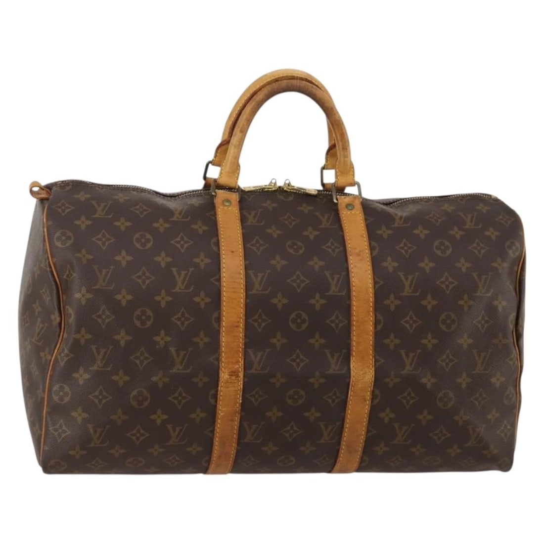 Louis Vuitton M41426 Keepall 50 Monogram Canvas Boston Bag: Louis Vuitton M41426 Keepall 50 Monogram Canvas Boston Bag Louis Vuitton Keepall 50 Boston Bag in Monogram Canvas, made in France. This women's bag features the classic Monogram colorway and measures 