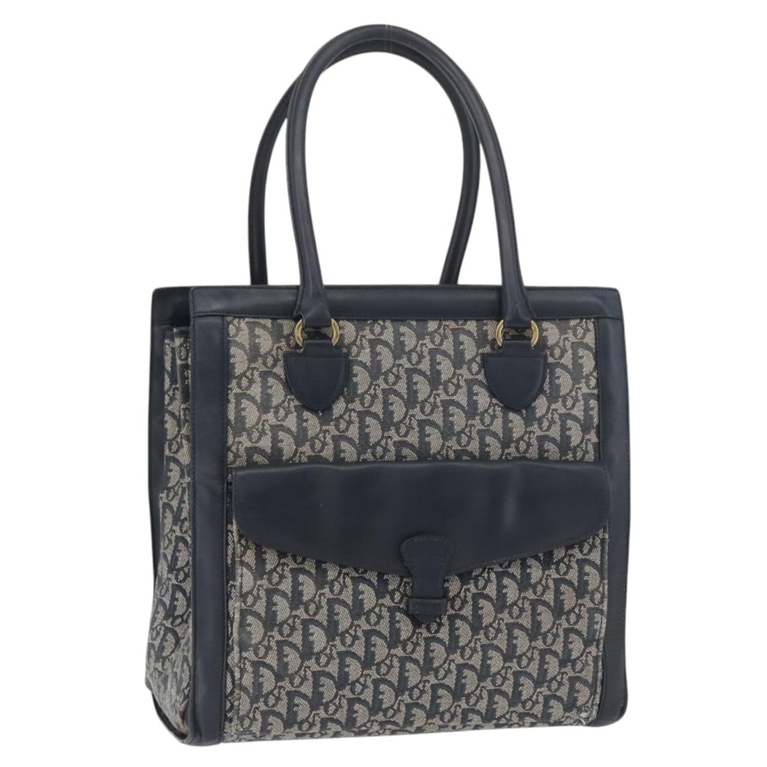 Christian Dior Trotter Canvas Tote Navy Gold Women's Bag: Christian Dior Trotter Canvas Tote Navy Gold Women's Bag Christian Dior tote bag in Trotter Canvas with a navy and gold exterior. Made in Italy, this women's bag measures approximately 32 cm x 32 cm x