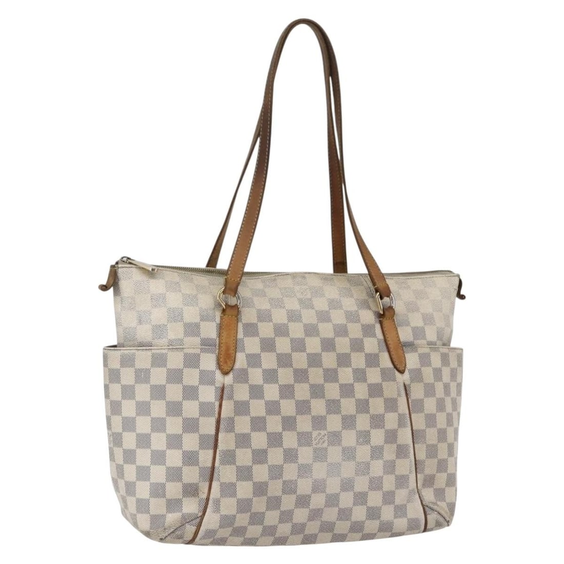 Louis Vuitton Totally PM Damier Azur Canvas Tote Bag N41280 France: Louis Vuitton Totally PM Damier Azur Canvas Tote Bag N41280 France This is a LOUIS VUITTON Totally PM Tote Bag in the Damier Azur pattern, crafted from Damier Azur Canvas. The tote features a spacious