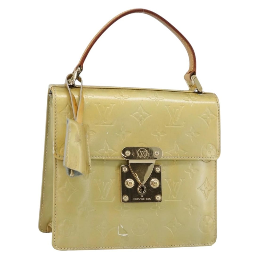 Louis Vuitton Spring Street Gris Vernis Patent Leather Handbag M91029: Louis Vuitton Spring Street Gris Vernis Patent Leather Handbag M91029 Louis Vuitton Monogram Vernis Spring Street hand bag in Gris, made in France from patent leather. It comes with two keys and a clo