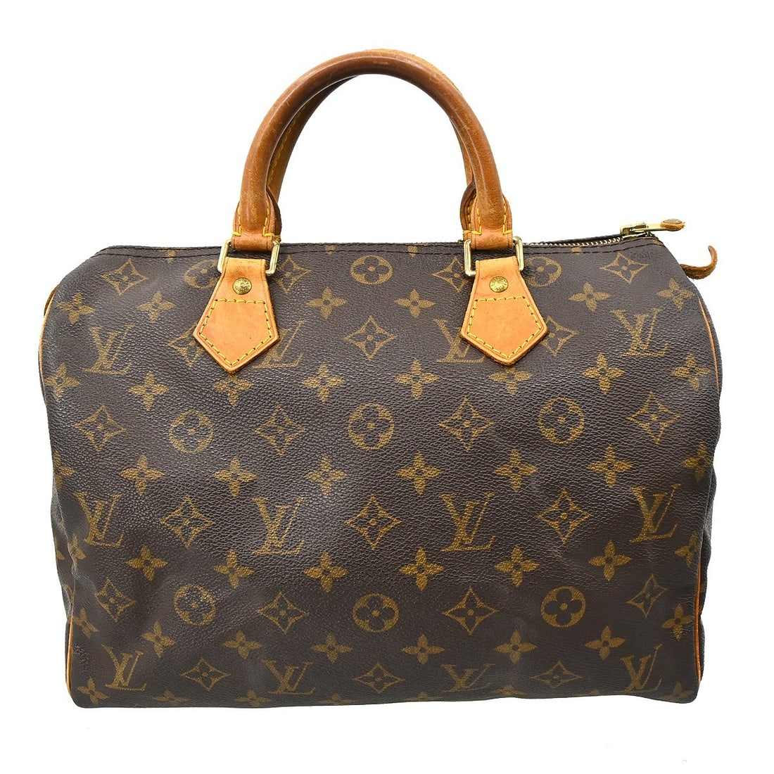 Louis Vuitton Speedy 30 Monogram Canvas Satchel M41526: Louis Vuitton Speedy 30 Monogram Canvas Satchel M41526 Louis Vuitton Speedy 30 handbag in Monogram canvas with leather details, made in France. This vintage bag shows heavy exterior wear and reasonabl