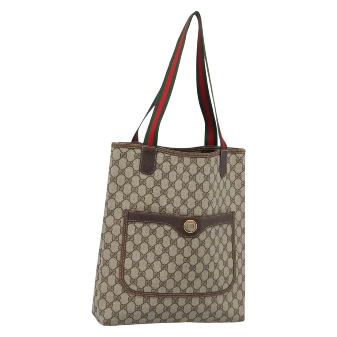 Gucci Sherry Line GG Supreme PVC Leather Tote Bag Beige Gold: Gucci Sherry Line GG Supreme PVC Leather Tote Bag Beige Gold A Gucci GG Supreme Web Sherry Line tote bag in beige and gold, made from PVC leather and GG canvas. This women's bag was manufactured in It