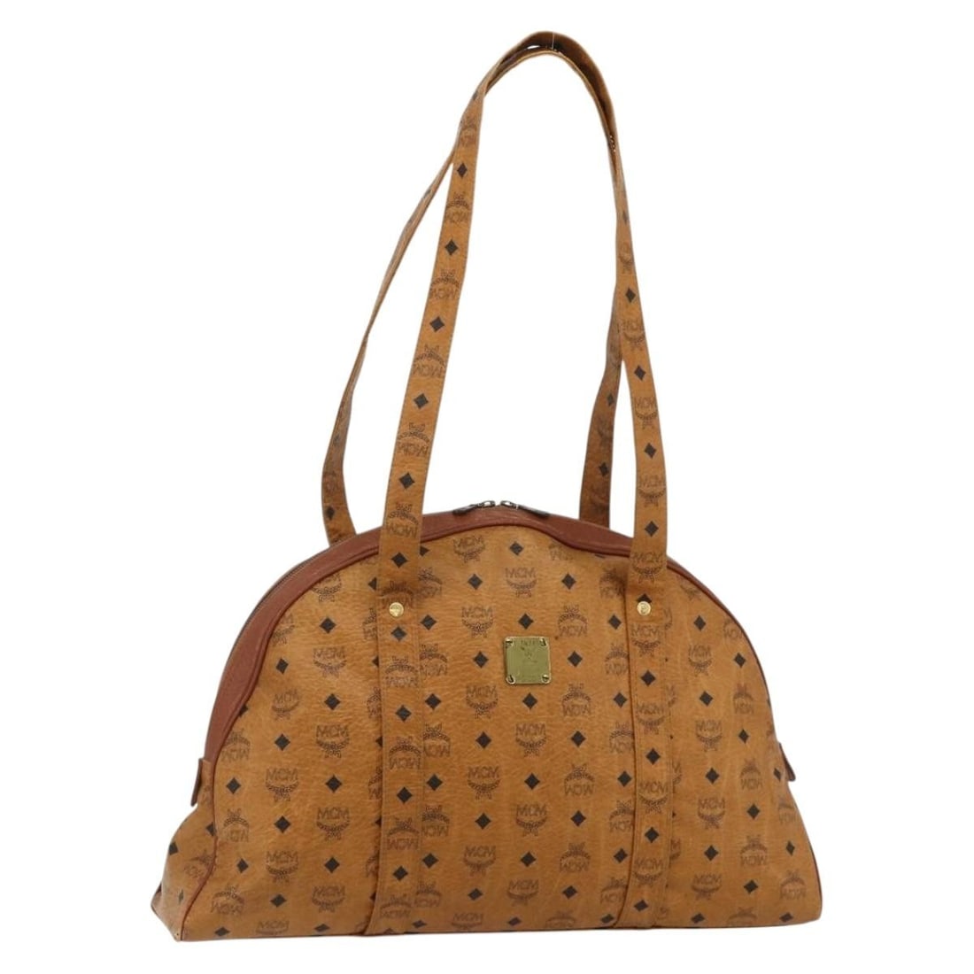MCM Vicetos Brown Gold PVC Leather Tote Bag Auth: MCM Vicetos Brown Gold PVC Leather Tote Bag Auth This MCM Vicetos Logogram tote bag features a brown and gold PVC leather exterior with gold-tone accents. Designed for women, the spacious tote offers 
