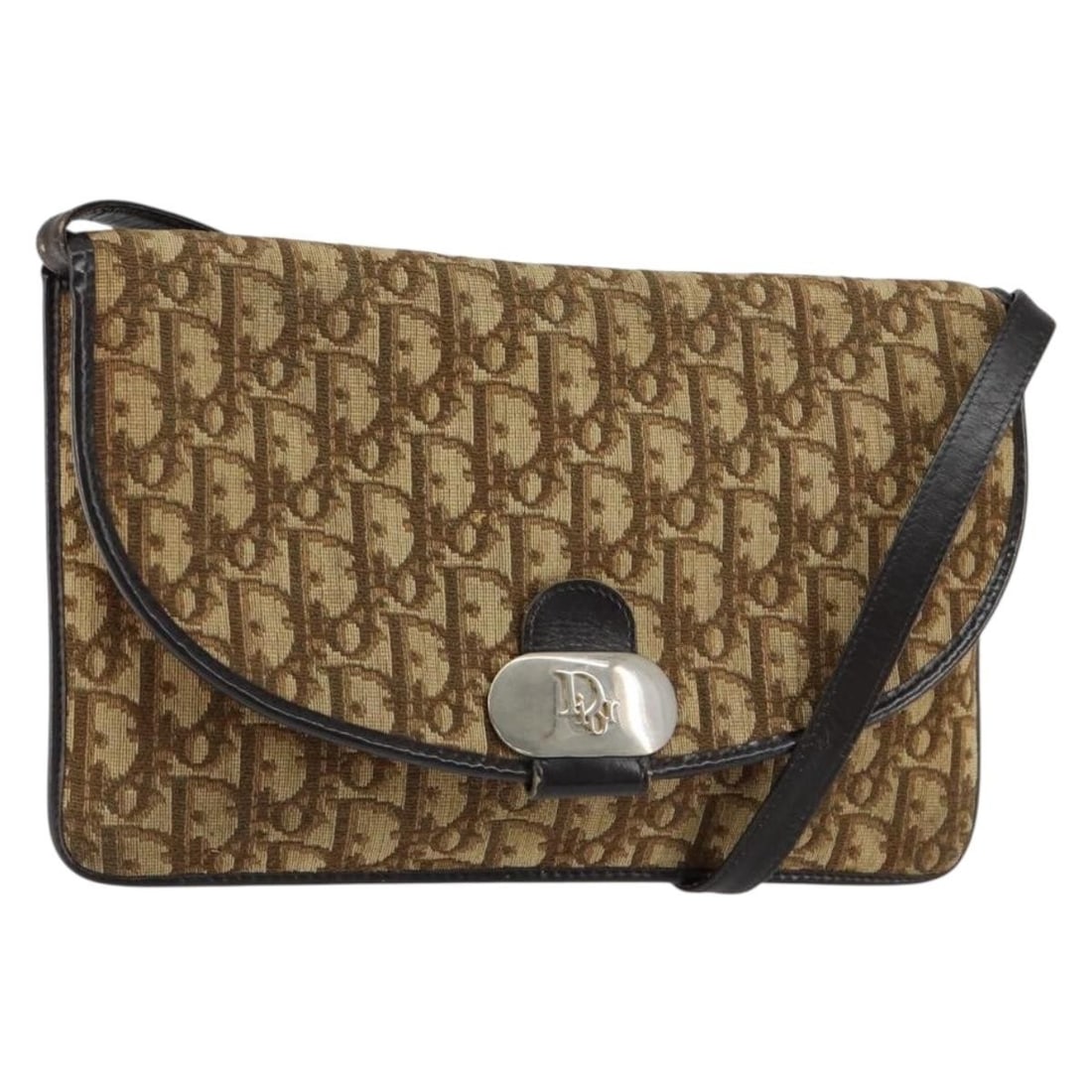Christian Dior Beige Gold Trotter Canvas Shoulder Bag: Christian Dior Beige Gold Trotter Canvas Shoulder Bag This Christian Dior Trotter Canvas Shoulder Bag features a beige and gold color scheme and is crafted from the brand's signature Trotter canvas. T