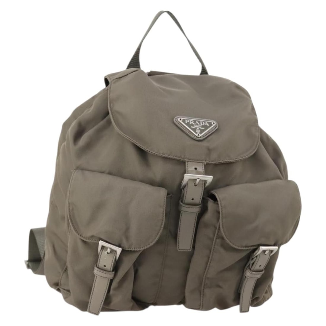 PRADA Gray Silver Nylon Backpack Authentic Italy: PRADA Gray Silver Nylon Backpack Authentic Italy This authentic PRADA backpack combines functionality with luxury, crafted from high-quality nylon in a sophisticated gray and silver color scheme. Desi