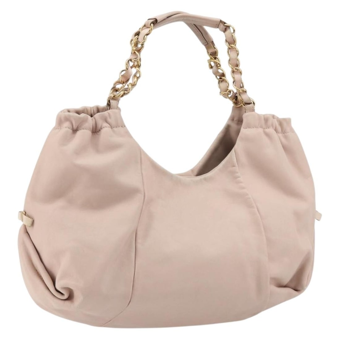 Salvatore Ferragamo Vala Pink Gold Leather Chain Handbag: Salvatore Ferragamo Vala Pink Gold Leather Chain Handbag This Salvatore Ferragamo Vala chain handbag is crafted from pink and gold leather and made in Italy. The bag features a structured silhouette w