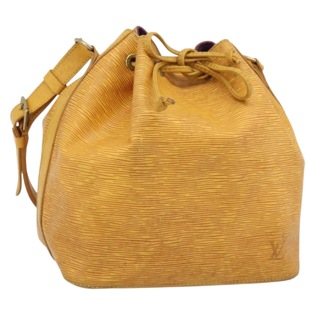 Louis Vuitton Petit Noe Epi Leather Shoulder Bag Tassili Yellow M44109: Louis Vuitton Petit Noe Epi Leather Shoulder Bag Tassili Yellow M44109 Louis Vuitton Epi Petit Noe shoulder bag in Tassili Yellow, made from Epi leather and made in France. This bag is identified by p