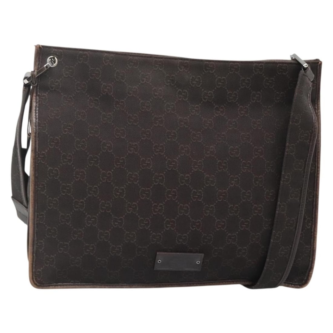 GUCCI GG Canvas Dark Brown Shoulder Bag 90656 Auth Italy: GUCCI GG Canvas Dark Brown Shoulder Bag 90656 Auth Italy This authentic GUCCI GG Canvas Shoulder Bag is a stylish and functional accessory crafted in Italy. Featuring a dark brown GG canvas exterior, 