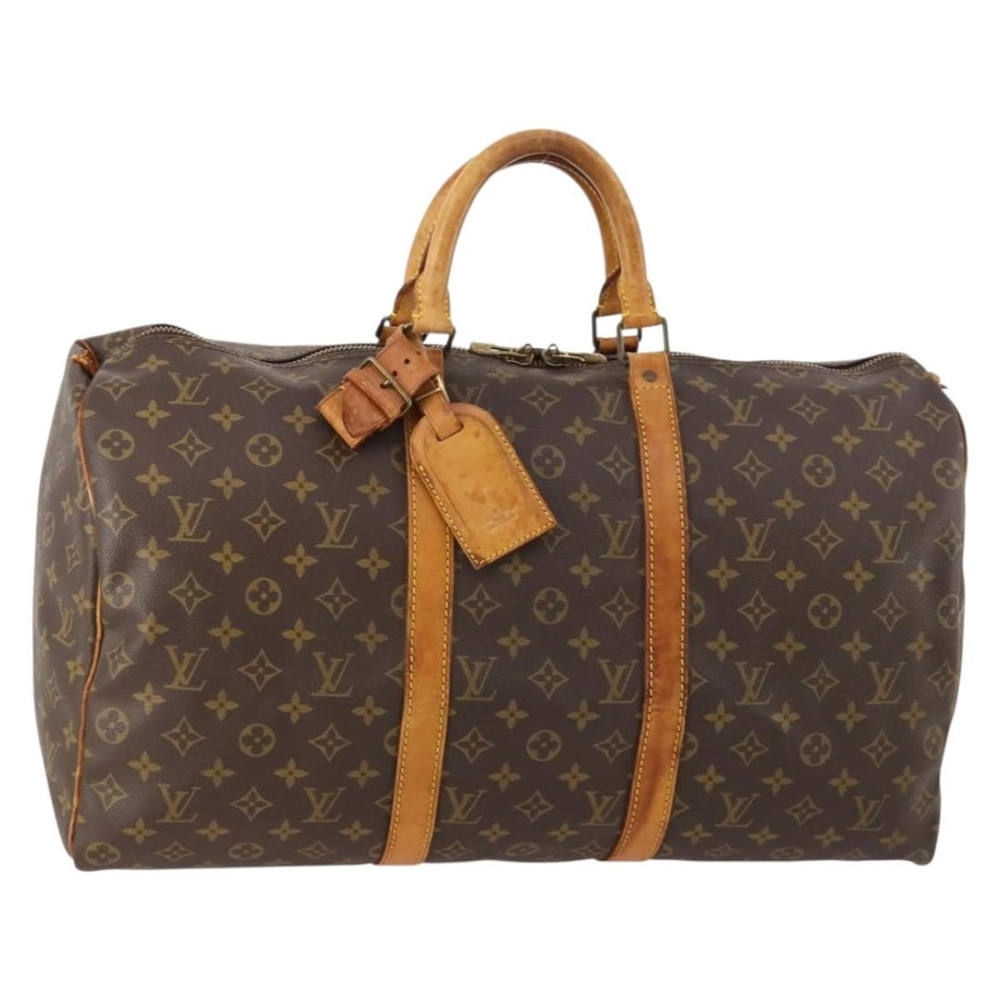 Louis Vuitton Keepall 50 Monogram Canvas Boston Travel Bag M41426: Louis Vuitton Keepall 50 Monogram Canvas Boston Travel Bag M41426 This Louis Vuitton Monogram Keepall 50 Boston Bag features the distinctive monogram canvas exterior and classic Boston bag silhouette.