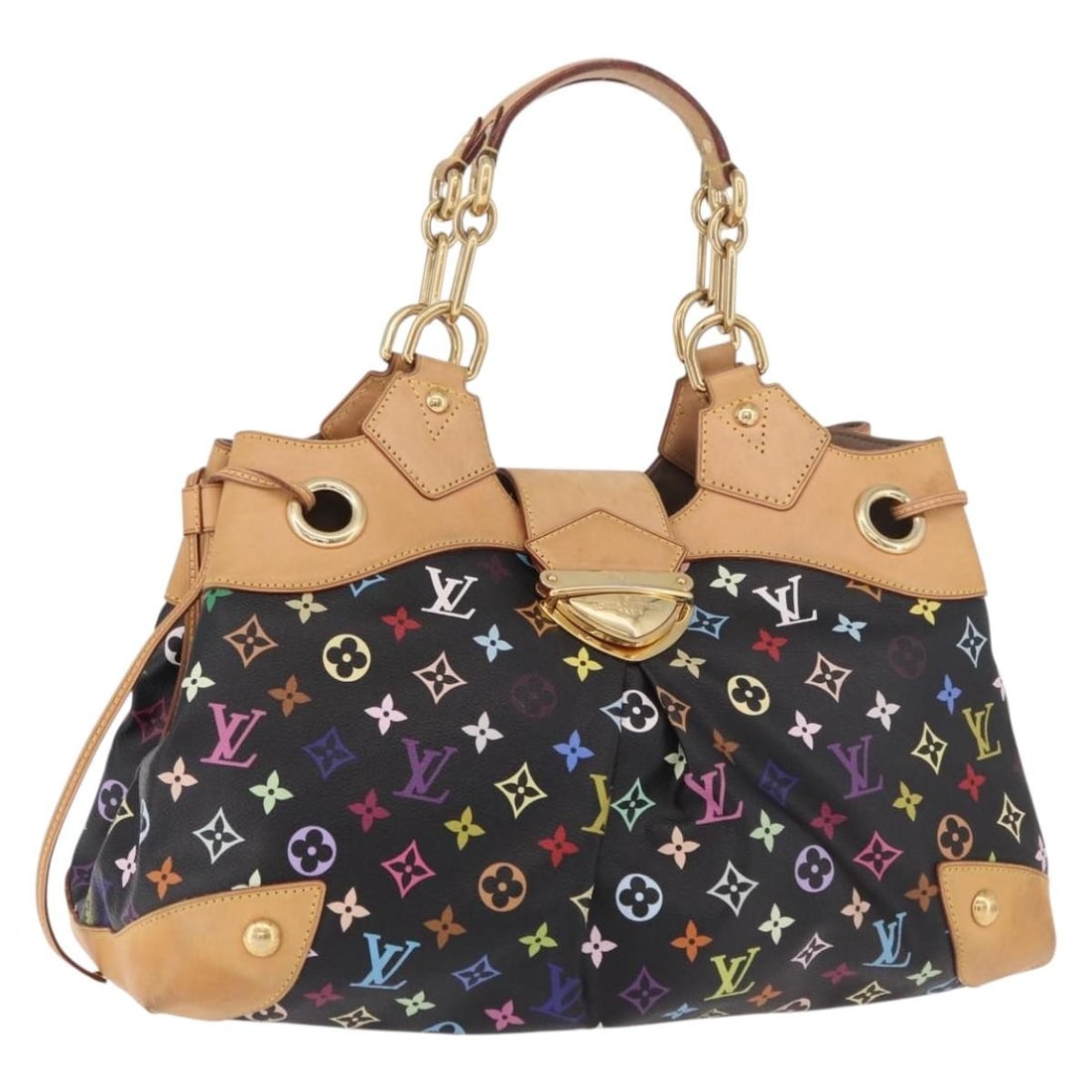 Louis Vuitton Ursula M40124 black monogram multicolor canvas tote: Louis Vuitton Ursula M40124 black monogram multicolor canvas tote Louis Vuitton Ursula Tote Bag in Monogram Multicolor Canvas with a black exterior. Made in France, this tote bag is designed for women