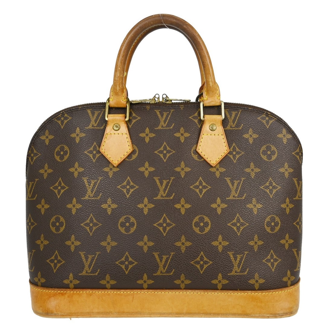 Louis Vuitton Alma M51130 Monogram Canvas Satchel Bag: Louis Vuitton Alma M51130 Monogram Canvas Satchel Bag Louis Vuitton Alma handbag in Monogram canvas with a vintage presentation and casual style. It features double handles, a zip closure, two inside 