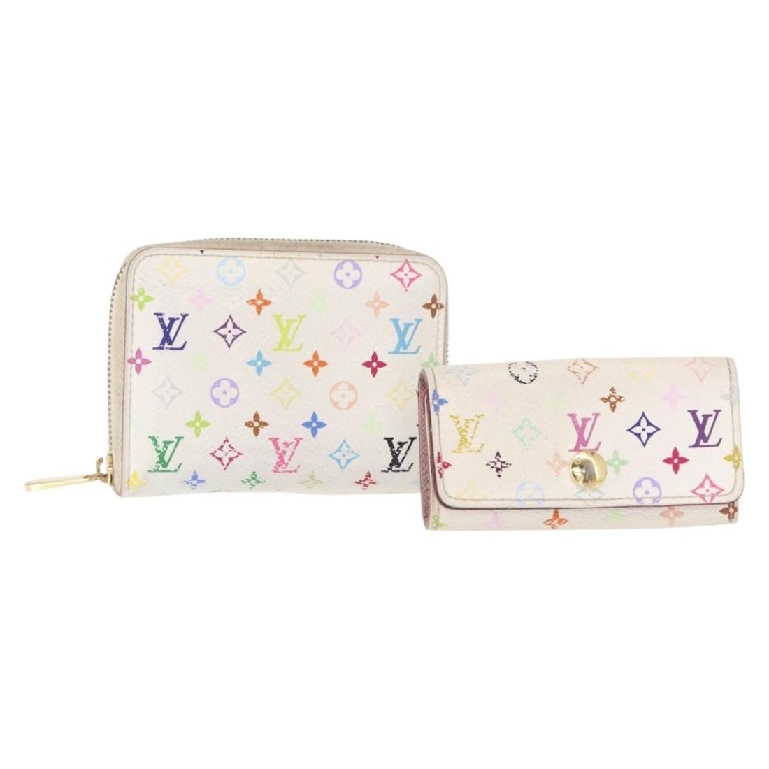 2 Louis Vuitton Multicles 4 White Monogram Multicolor Coin Purses (1 of 17)