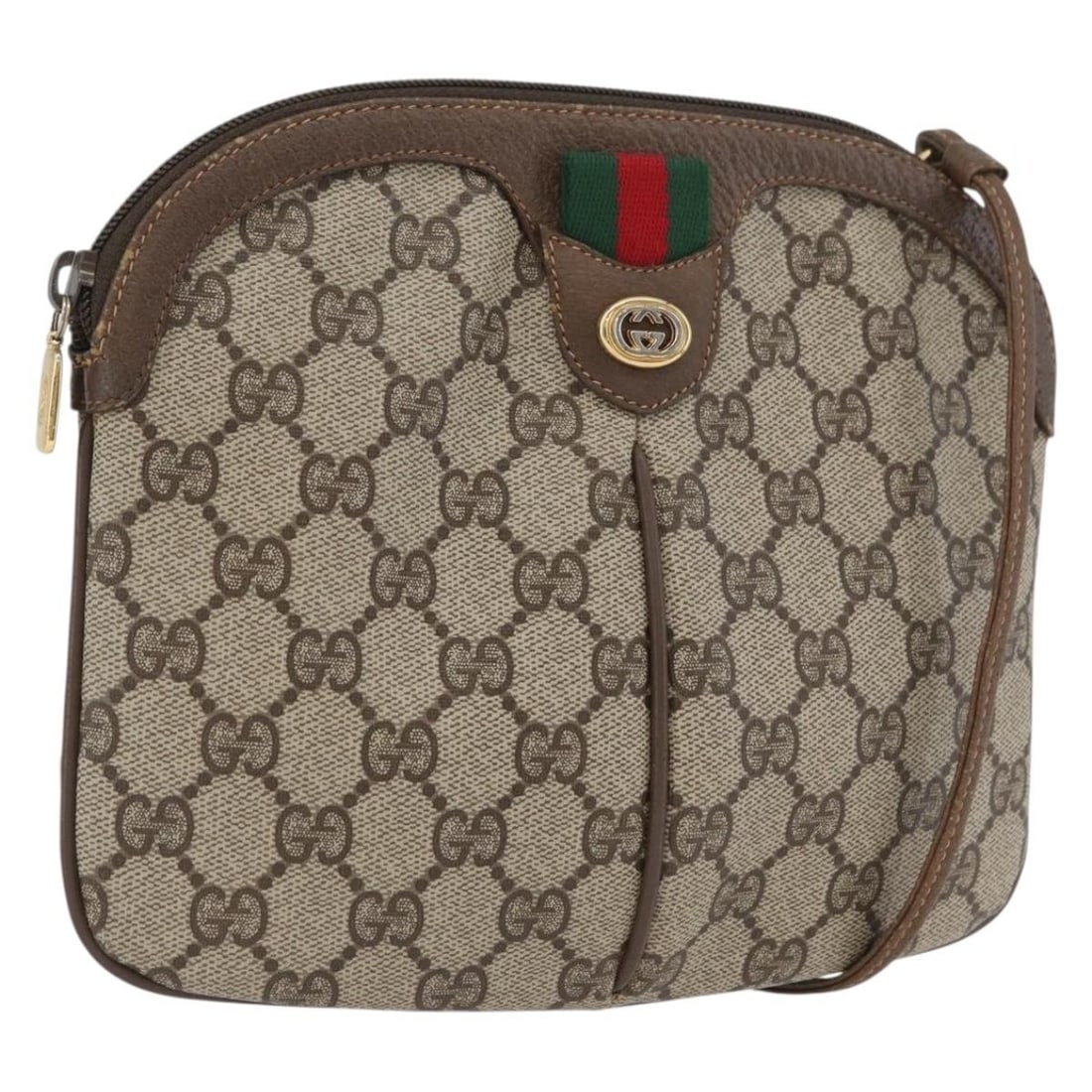 Gucci GG Supreme Sherry Line Beige PVC Shoulder Bag 904 02 047 Italy: Gucci GG Supreme Sherry Line Beige PVC Shoulder Bag 904 02 047 Italy This is a Gucci GG Supreme Web Sherry Line shoulder bag crafted from beige and gold PVC leather with GG canvas accents. Designed fo