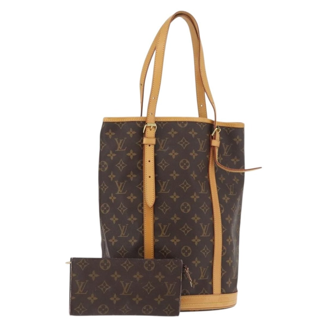 Louis Vuitton M42236 Monogram Canvas Bucket GM Shoulder Bag: Louis Vuitton M42236 Monogram Canvas Bucket GM Shoulder Bag Louis Vuitton Monogram Bucket GM shoulder bag in Monogram canvas, made in France. This women's bag includes a pouch and features an adjustab