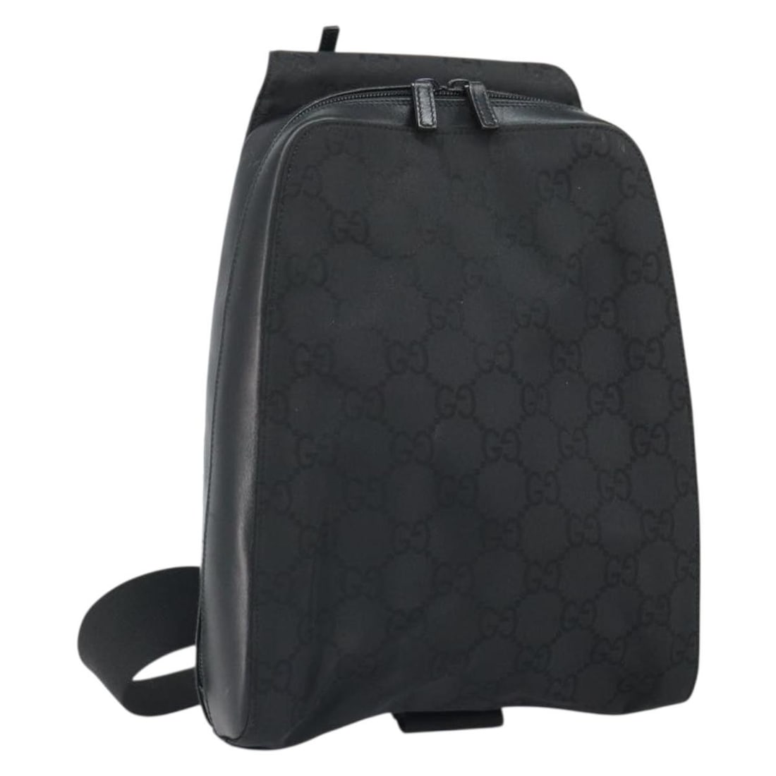 GUCCI 003 0232 1705 nylon GG canvas body bag black silver: GUCCI 003 0232 1705 nylon GG canvas body bag black silver GUCCI body bag in black and silver nylon and GG canvas, made in Italy. Designed for women, it measures approximately 22 cm W x 30 cm H x 8 cm 