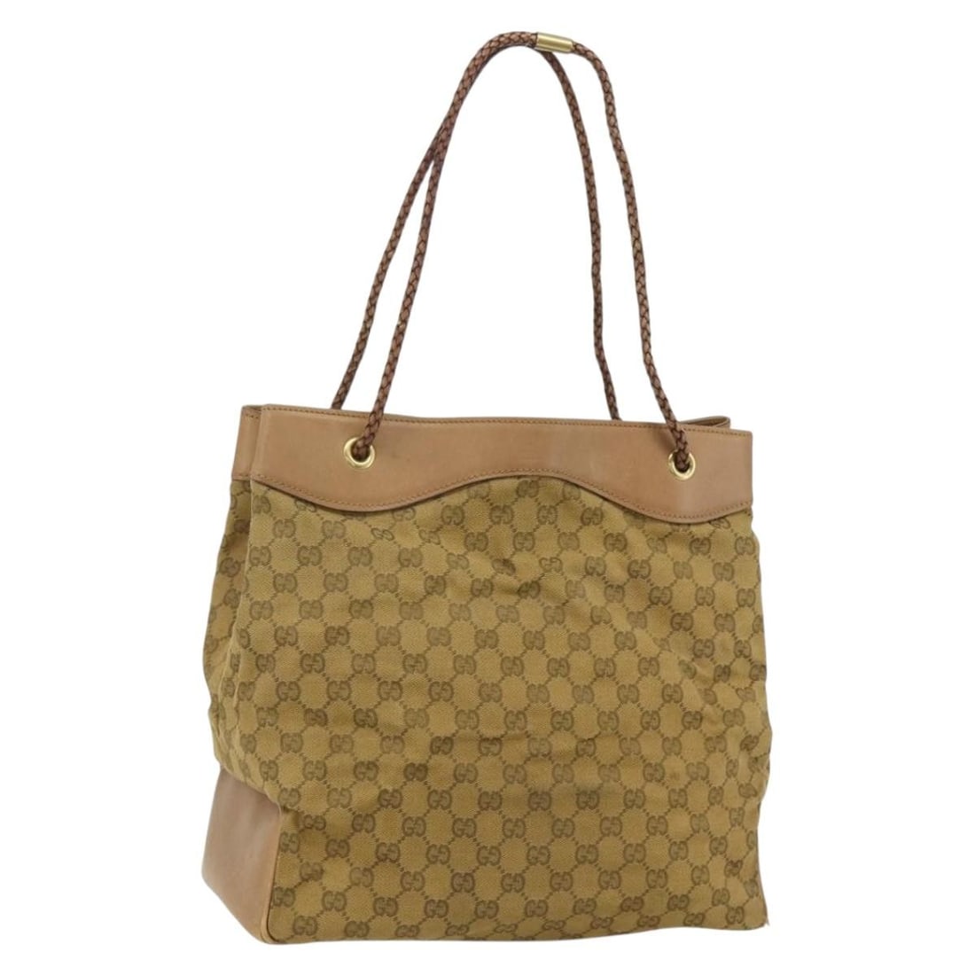 Gucci GG Canvas Beige Gold Tote Bag 109141 Italy: Gucci GG Canvas Beige Gold Tote Bag 109141 Italy This GUCCI GG Canvas Tote Bag features a beige and gold color scheme and is crafted from signature GG canvas material. Designed for women, it offers am