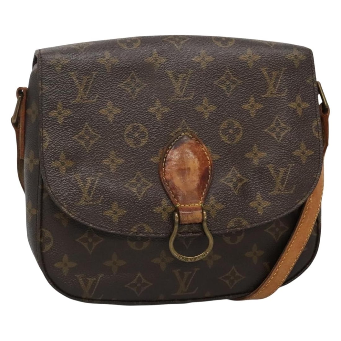 LOUIS VUITTON Monogram Saint Cloud GM Shoulder Bag M51242 France: LOUIS VUITTON Monogram Saint Cloud GM Shoulder Bag M51242 France Introducing the LOUIS VUITTON Monogram Saint Cloud GM Shoulder Bag, a timeless accessory crafted from durable Monogram Canvas. This sty