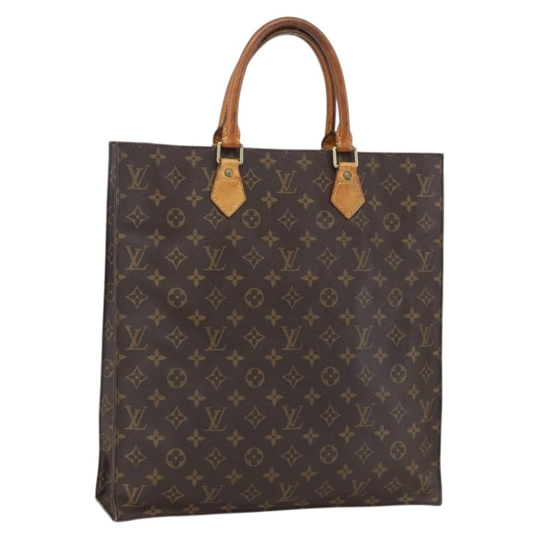 Louis Vuitton M51140 Sac Plat Monogram Canvas Handbag France: Louis Vuitton M51140 Sac Plat Monogram Canvas Handbag France Louis Vuitton Sac Plat handbag in Monogram Canvas, made in France. The bag features the classic Monogram color and comes in a heavily used 
