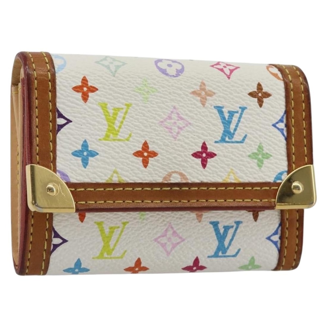 Louis Vuitton M92657 Monogram Multicolor Canvas Coin Purse White: Louis Vuitton M92657 Monogram Multicolor Canvas Coin Purse White Louis Vuitton Monogram Multicolor Porte Monnaie Pla coin purse in white Monogram Multicolor Canvas. Made in France, this item is identi